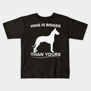 Mine Is Bigger Than Yours Funny Great Dane Kids T-Shirt
